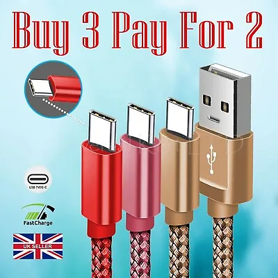 £2.89 • Buy Type C Cable For Samsung Galaxy S20FE S21+ S22 Ultra USB Charging Data Sync Lead