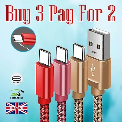 Type C Cable For Samsung Galaxy S20FE S21+ S22 Ultra USB Charging Data Sync Lead • £2.89