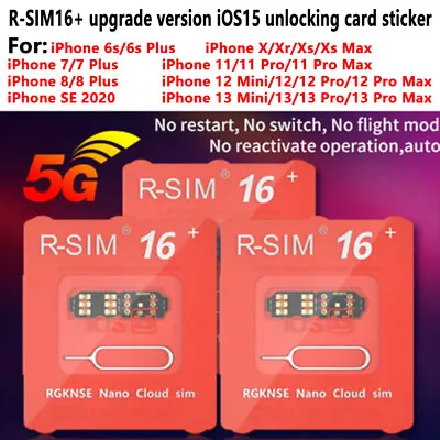 R-SIM16+ Nano Unlock RSIM Card For IPhone 13 Pro Max 12 11 XS MAX XR 8 7 IOS15 • $11.99