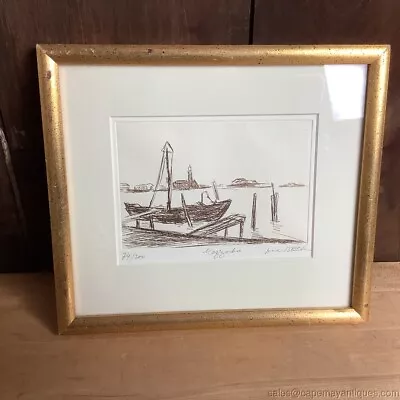 Signed Numbered Print Venice Canal Sketch Gold Frame Signed Beck Mazzorbo • $74.99