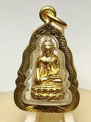 Thai Buddha Mini Phra Kring Amulet Lp Tim Gold Case Charm Pendant Talisman L001 • $28.99