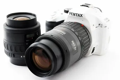 Pentax K-x 12.4MP 35-80/70-200mm Lens Set White [Exc W/Box8GB SD Card [512] • $628.36