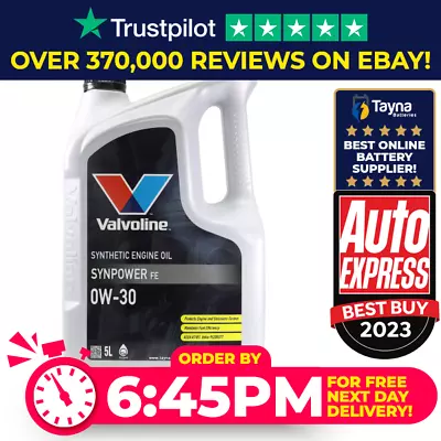 Valvoline SYNPOWER FE 0W-30 A1/B1 A5/B5 Synthetic Engine Oil 5L 5 Litres • £30.91