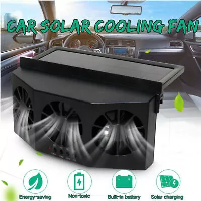 Car Truck Quiet Air Conditioner Solar Cooling Fan Cooler Cycle Exhaust Auto Fans • £15.99