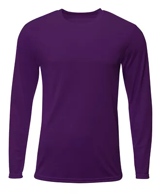 A4 N3425 Mens Long Sleeve Polyester Sprint Dri-Fit Moisture Wicking T-Shirt • $12.07