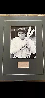 Ny Yankees Babe Ruth Signed Cut Autograph Photo Display W/ Coa • $10937.33