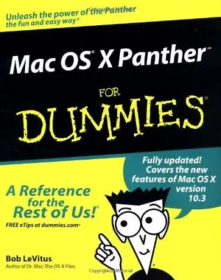 MAC OS X PANTHER FOR DUMMIES (FOR DUMMIES SERIES) By Bob Levitus Mint Condition • $17.75