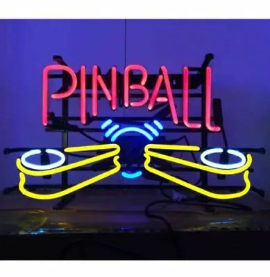 17  Pinball Machine Pub Vintage Style Neon Light Sign Game Room Glass Visual • $121.58