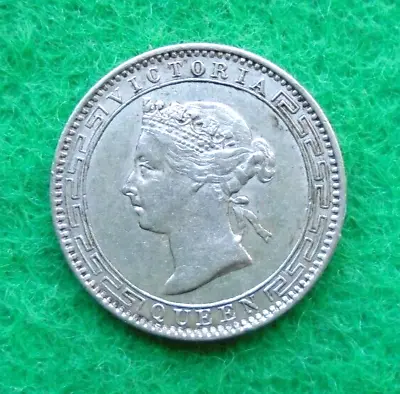 Ceylon Silver 25 Cents 1893 Bright A/Unc (M-422) • £14.99