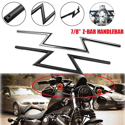 Motorcycle Drag Z-Bar Handlebar 22mm 7/8 For Honda Yamaha Harley Chopper Bobber • $36.59