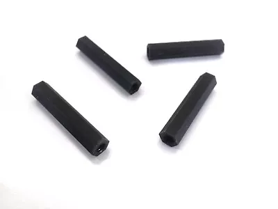 M3 X 25mm Nylon Tapped Standoffs Spacers - Black (4 Pcs) • $0.99