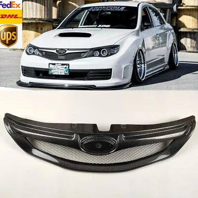 Real Carbon Fiber Front Bumper Grill Grille For 2008-2010 Subaru Impreza WRX STi • $165