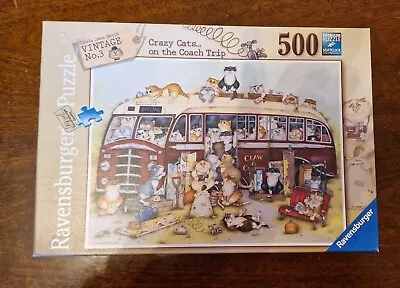 Crazy Cats... On A Coach Trip 500 Piece Jigsaw Puzzle By Ravensburger • £3