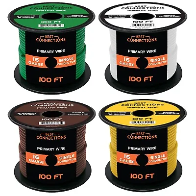 BEST CONNECTIONS 16 Gauge Automotive Primary Wire 100ft Roll 4 Way Trailer Wire • $27.95