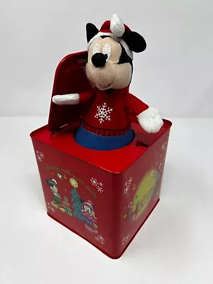 2017 Gemmy Disney Mickey Mouse  Jack-in-the-Box Deck The Halls Christmas Euc • $20.99