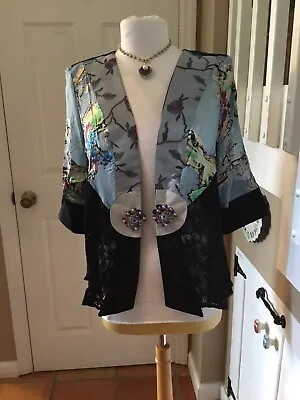 VTG Violet Kay Blue Floral Jacket Size S • $87