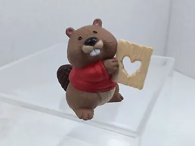 HALLMARK Merry Miniature 1993 Beaver W Wood Heart Art Valentines • $9.95