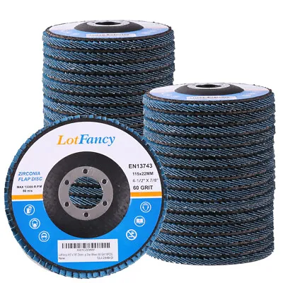 60 Grit 4.5  4-1/2  Zirconia Flap Disc Sanding Grinding Wheel T27 Bulk 20/10/5x • $17.99