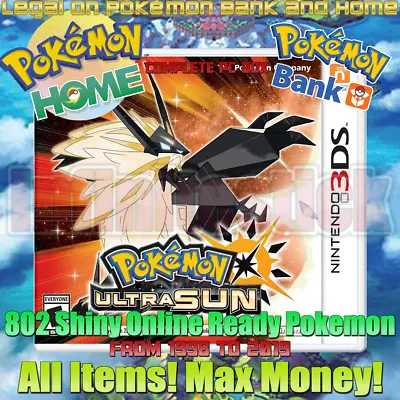 $65.25 • Buy Pokemon Ultra Sun Unlocked Living Pokedex All 807 Shiny Battle Ready  3DS
