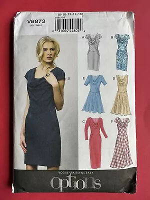 Very Easy Vogue V8873 Size 8 10 12 14 16 Dress Options Sewing Pattern • $11.99