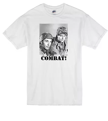 Combat Vic Morrow Rick Jason World War 2 Army Ww2 Classic Tv White T-shirt • $19.99