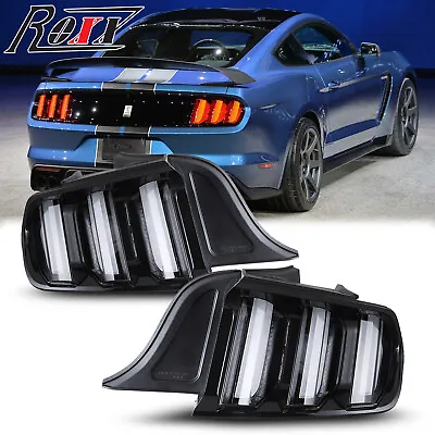 LED Tail Lights Sequential Turn Signals For 2015-2023 Ford Mustang Black Clear • $272.75