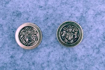 2X Buttons Military Design Metallic Gold 16mm For Blazer Cardigan Crafts • £1.75