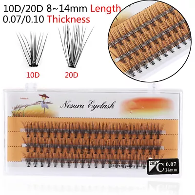 60 Cluster C Curl Faux Mink False Eyelashes Flare Individual Lashes Knot Free UK • £4.71