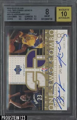 2002-03 UD Glass Michael Jordan Kobe Bryant Jersey /25 BGS 8 W/ 10 ON CARD AUTO • $13600