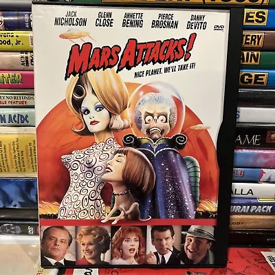 Mars Attacks 1996 DVD Jack Nicholson Glenn Close Tim Burton’s Sci-Fi Comedy Nice • $10.99