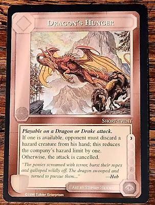 1x Dragon's Hunger Middle Earth MECCG LOTR CCG Rare NM ( Dark Minions ) • $3.29