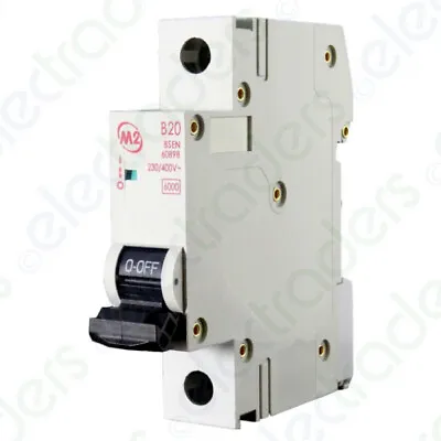 £5.95 • Buy Proteus M2B20 Miniature Circuit Breaker MCB 6kA Type B SP 20 Amp
