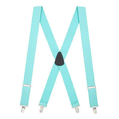SuspenderStore Solid Color X-Back Suspenders- 1.5  Wide Elastic- CLIP - 4 Sizes • $22.95