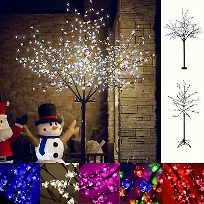 Christmas Light Blossom Tree Lit LED Outdoor 5ft 6ft 7ft Garden Decoration • £26.99