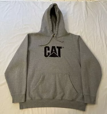 CAT Caterpillar Mens Size XL Gray Pullover Hoodie Workwear Embroidered • $13