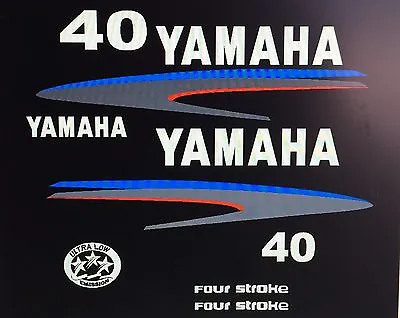 Yamaha 40 Hp Four Stroke Outboard Decal Kit Marine Vinyl Also In 50 Or 60 Hp  • $55.99