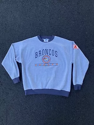 Vintage CSA Denver Broncos Sweatshirt Mens Large Shirt Crewneck Pullover NFL AFC • $25