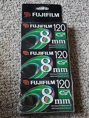 3 Pack FujiFilm 8mm High Quality P6-120 Camcorder Tapes Fuji Video Tape New • $16.46