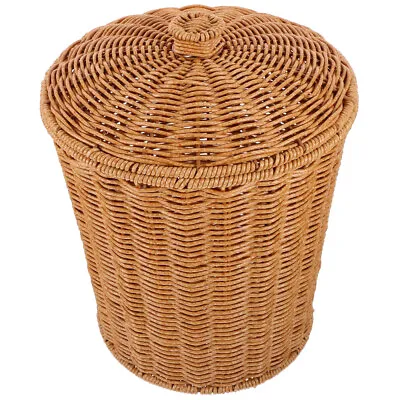 Wicker Laundry Basket With Lid - Handwoven Organizer • $27.33