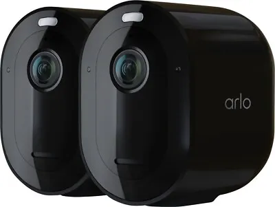 2 X Arlo Pro 4 Wireless Spotlight Security Camera Cam WiFi Night Vision BLACK • $179.99