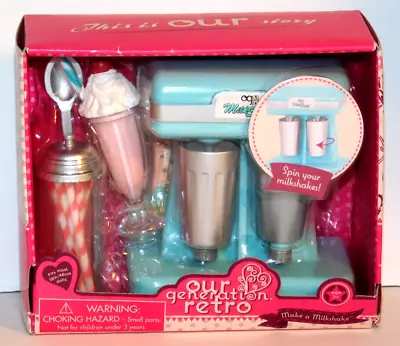 Retro Make A Milkshake Mixer Soda Fountain Fun Set  18  Doll Our Generation New • $25.55