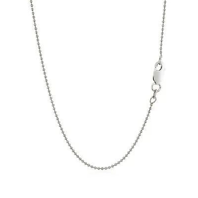 925 Solid Sterling Silver Bead Chain Necklace 1.2mm 16 18 20 24 Length • $33