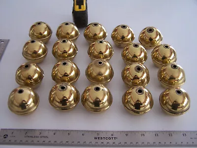 18 Solid Brass Head Board Parts 2   Round 1/4  Hole Top & Bottom Antique Vintage • $59.99