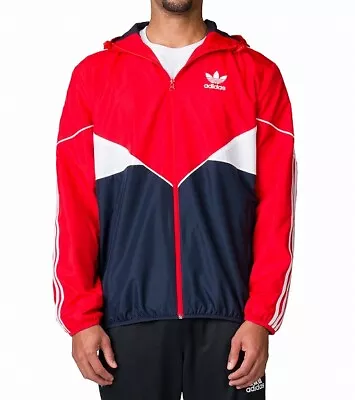 Super Rare Vintage Adidas Originals Jacket Red White Blue Colorado Medium • £98.26