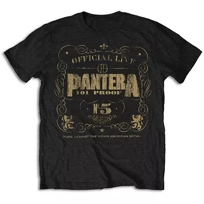 Pantera T Shirt 101% Proof Vintage Logo Official Black Mens Tee NEW Metal Rock • £14.88