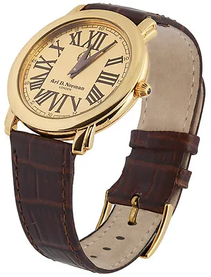 Gold Plated (vermeil) Watch With Leather Strap 925 Silver  From Ari D Norman • £395.38