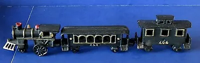 CAST IRON TRAIN SET Locomotive 40 Coal Tender 40 Passenger Car 403 Caboose 404 • $29.95