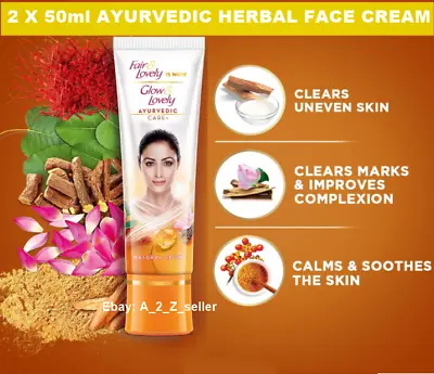 🇬🇧 2 X 50g Lovely Natural Skin Glow Ayurvedic Herbal Face Cream UK • £10.99