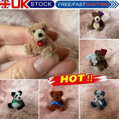 £13 • Buy CUTE TINY MINIATURE HANDMADE JOINTED Mini BEAR MOBILE BAG CHARM 4cm