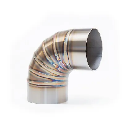 90 Degree Elbow Welded Pie Cuts + 1.5 Inch Ext 304 Stainless Steel Exhaust Pipe • $57